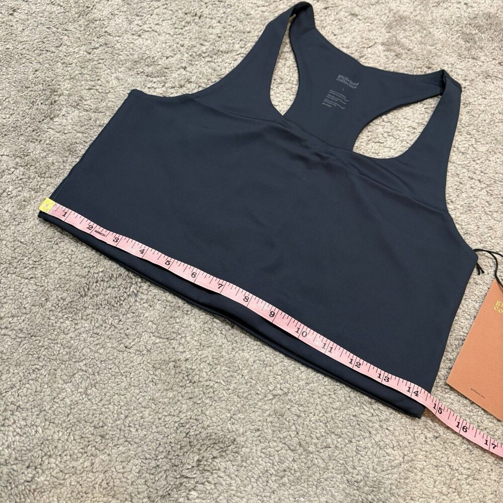 Girlfriend Collective NEW Midnight Navy Paloma Racerback Sports Bra Size L - Picture 4 of 5